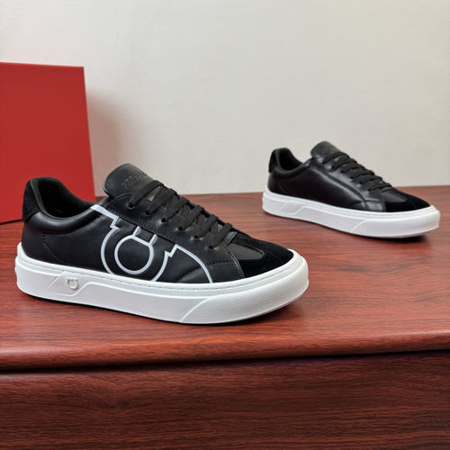 Ferragamo Gancini Leather Casual Shoes Rubber Sole