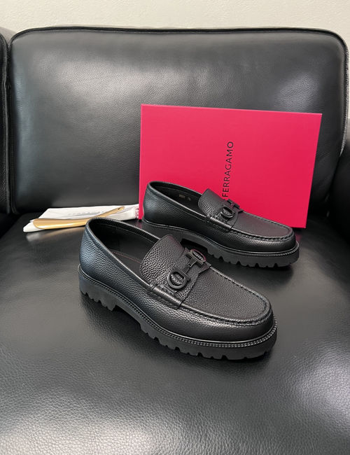 Ferragamo Premium Cowhide Leather Loafers
