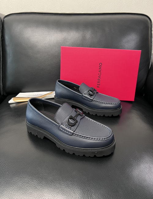 Ferragamo Premium Cowhide Leather Loafers
