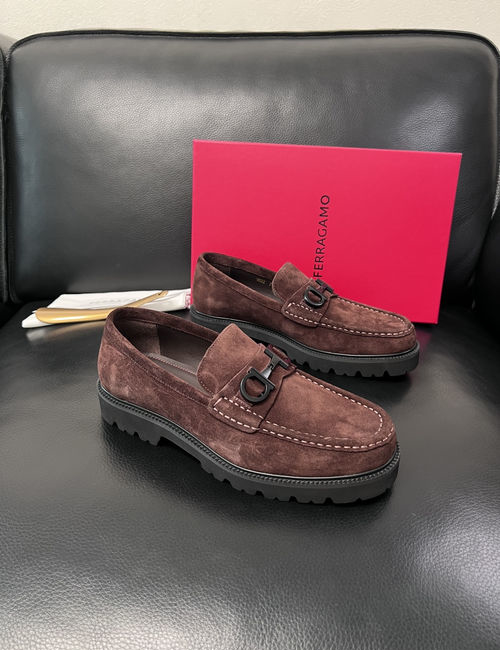 Ferragamo Premium Cowhide Leather Loafers