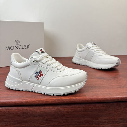 Moncler Genuine Leather Casual Sneakers With Rubber Sole