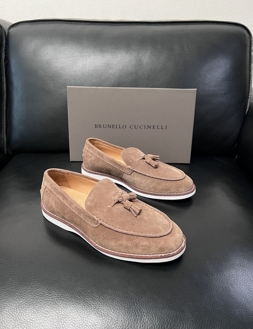 Brunello Cucinelli BC Premium Leather Casual Shoes Comfortable Sole