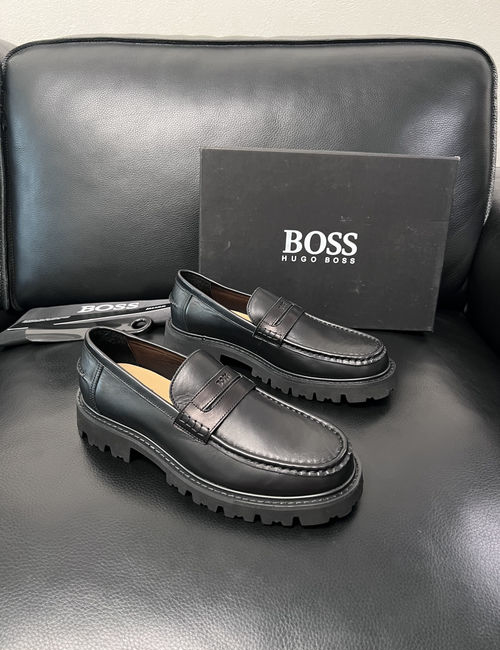 Hugo Boss Stitched Cowhide Sneakers With Original Sole