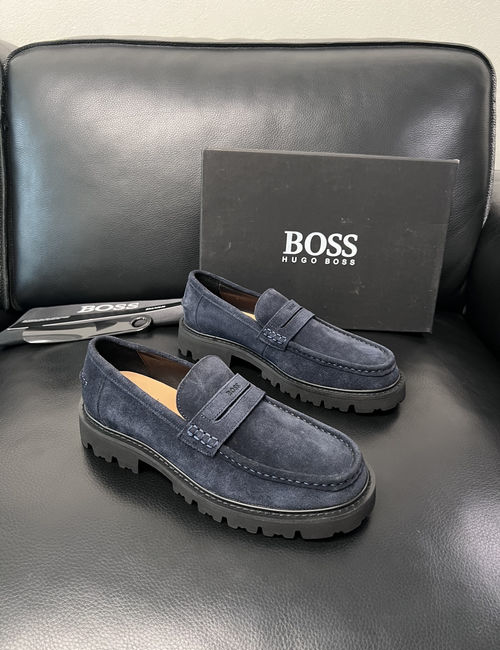 Hugo Boss Stitched Cowhide Sneakers With Original Sole