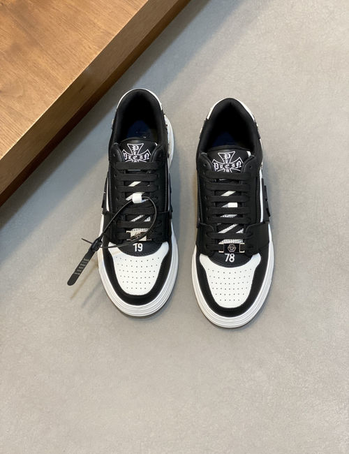 Philipp Plein Cow Leather Upper Low-top Casual Shoes