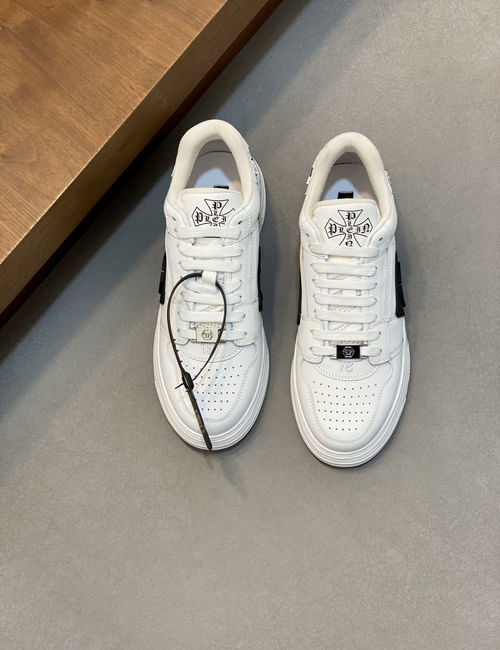 Philipp Plein Cow Leather Upper Low-top Casual Shoes