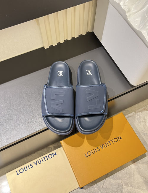 Louis Vuitton LV Monogram Slide Sandals With Textured Outsole