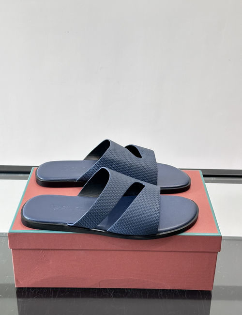 Loro Piana LP Woven Upper Slides With Contrast Sole