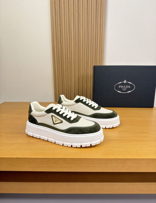 Prada Premium Leather Casual Sneakers Light Sole