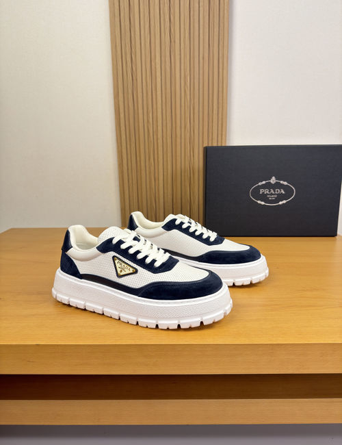 Prada Premium Leather Casual Sneakers Light Sole
