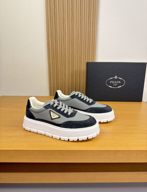 Prada Premium Leather Casual Sneakers Light Sole