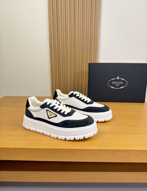 Prada Premium Leather Casual Sneakers Light Sole