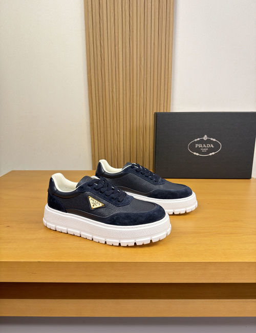 Prada Premium Leather Casual Sneakers Light Sole