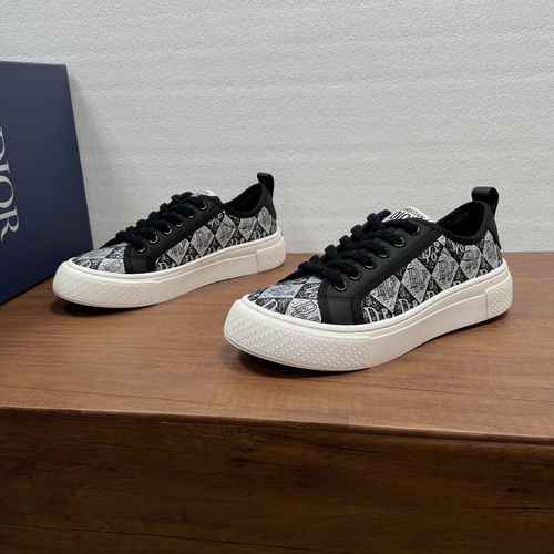 Christian Dior CD Oblique Printed Lace-up Casual Loafers