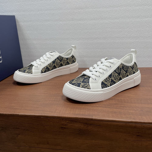Christian Dior CD Oblique Printed Lace-up Casual Loafers