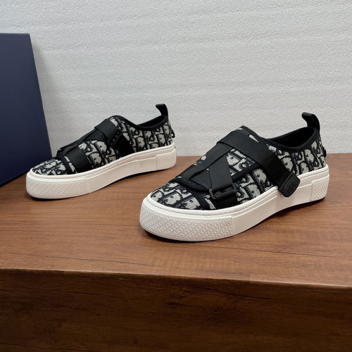 Christian Dior CD Oblique Printed Lace-up Casual Loafers