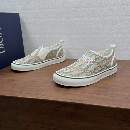 Christian Dior CD Oblique Printed Lace-up Casual Loafers