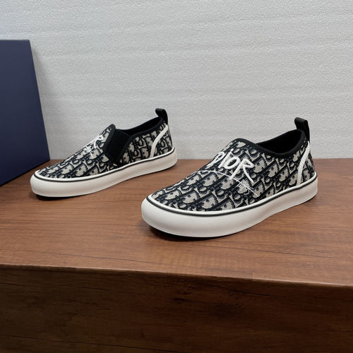 Christian Dior CD Oblique Printed Lace-up Casual Loafers