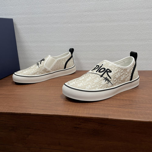 Christian Dior CD Oblique Printed Lace-up Casual Loafers