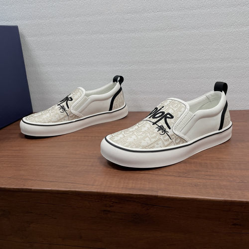 Christian Dior CD Oblique Printed Lace-up Casual Loafers