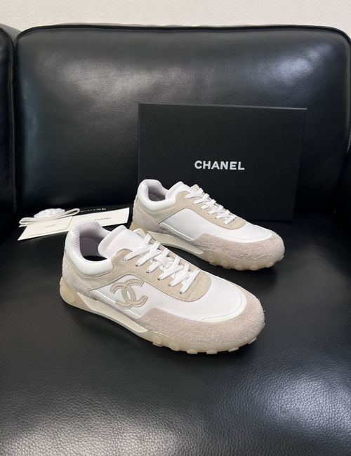 Chanel Cowhide Printed Fabric Shoes Leather Insole Original Sole