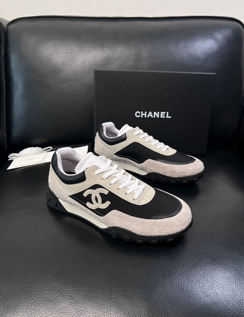Chanel Cowhide Printed Fabric Shoes Leather Insole Original Sole
