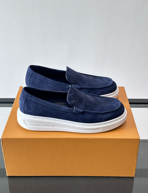 Louis Vuitton LV Suede Platform Loafers With Embossed Details