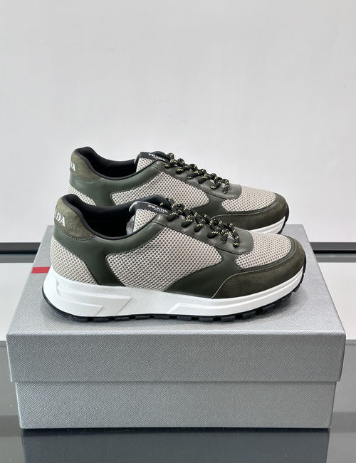 Prada Leather Mesh Casual Sneakers