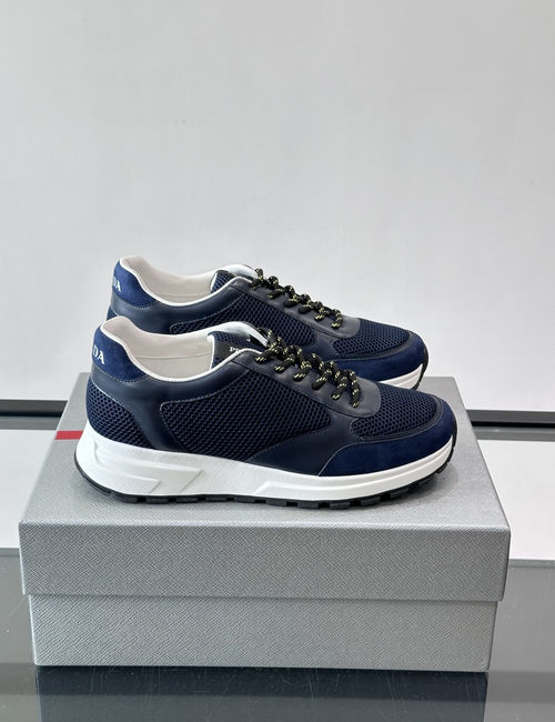 Prada Leather Mesh Casual Sneakers