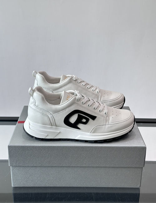 Prada Color Block Leather Casual Sneakers