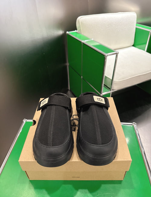 UGG Suede Platform Slide Sandals With Velcro