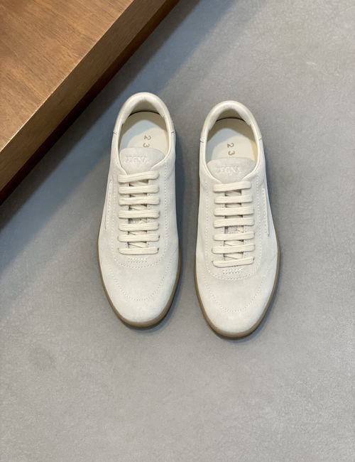 Zegna 232 Suede Sneakers With Rubber Sole