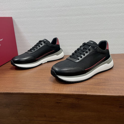 Ferragamo Suede Leather Sneakers With Rubber Sole