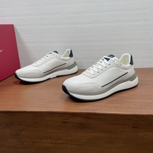 Ferragamo Suede Leather Sneakers With Rubber Sole