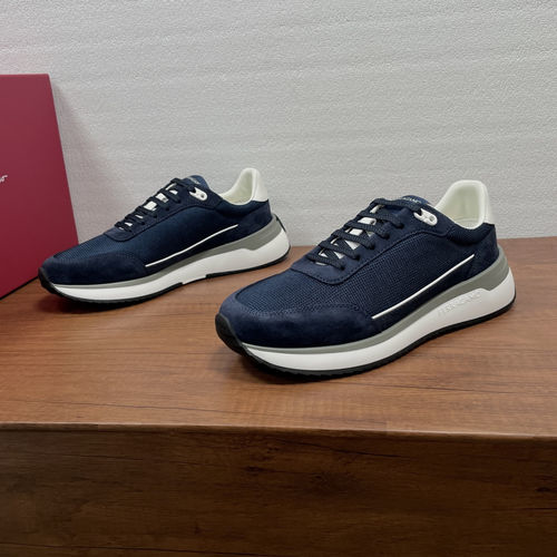 Ferragamo Suede Leather Sneakers With Rubber Sole