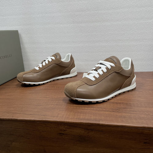 Brunello Cucinelli BC Leather Suede Retro Training Shoes