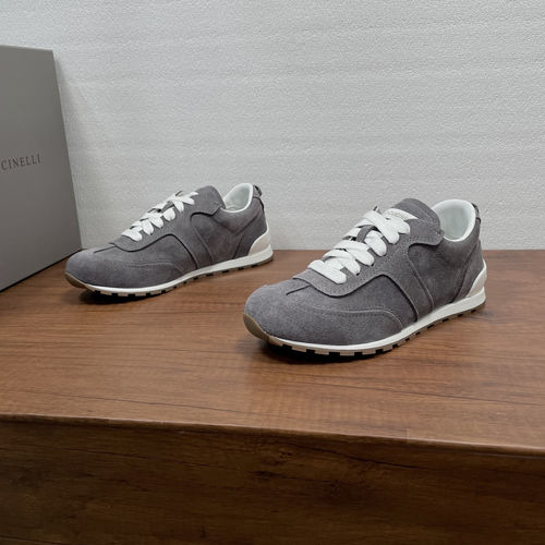 Brunello Cucinelli BC Leather Suede Retro Training Shoes