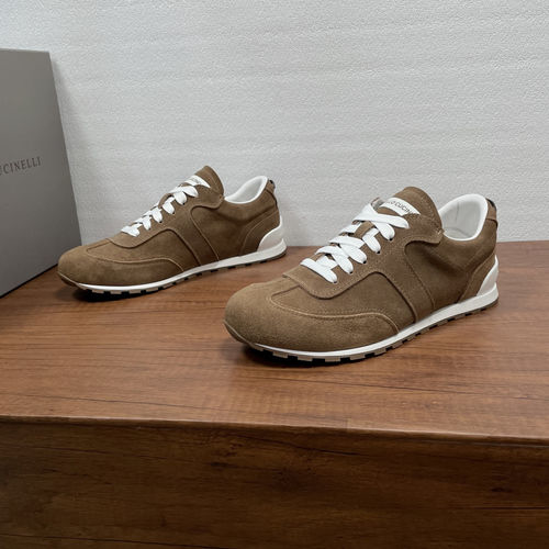Brunello Cucinelli BC Leather Suede Retro Training Shoes