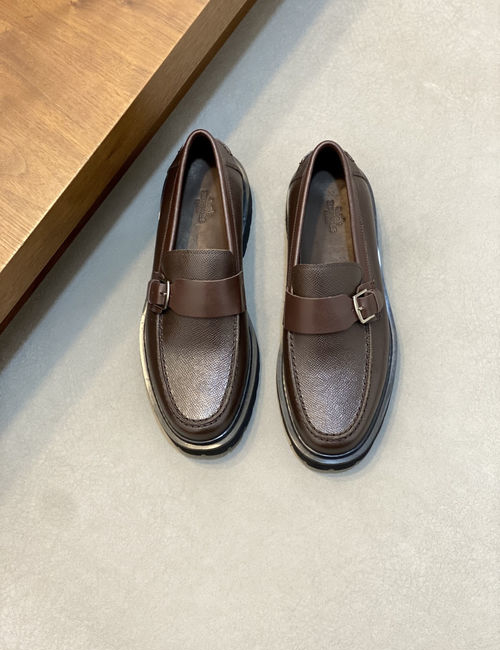Hermes Genuine Cowhide Leather Casual Dress Shoes