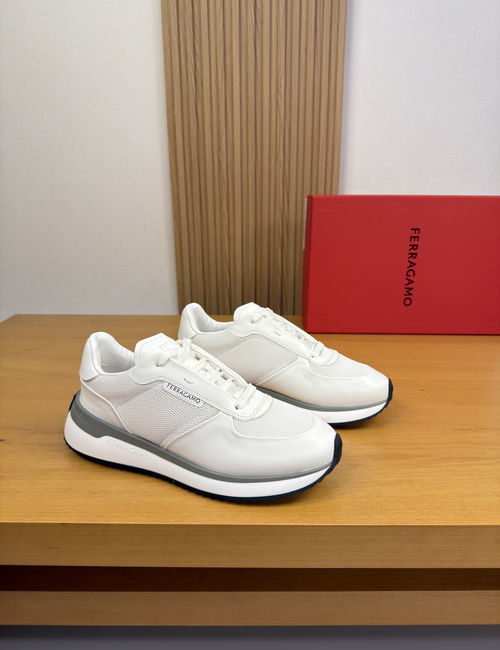 Ferragamo Canvas Leather Casual Sneakers