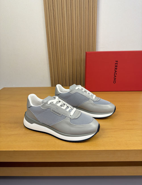 Ferragamo Canvas Leather Casual Sneakers