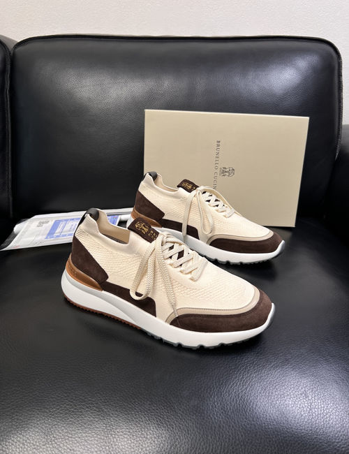 Brunello Cucinelli BC Stitching Leather Casual Shoes
