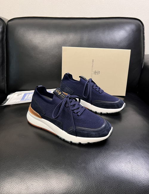 Brunello Cucinelli BC Stitching Leather Casual Shoes