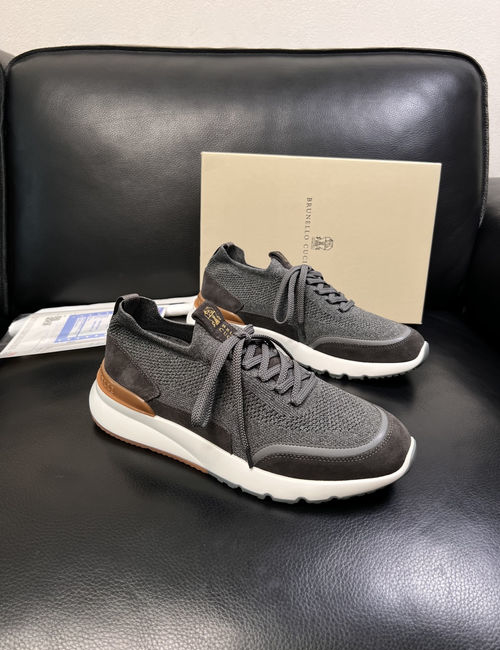 Brunello Cucinelli BC Stitching Leather Casual Shoes