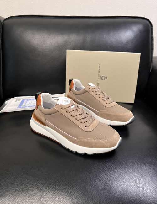 Brunello Cucinelli BC Stitching Leather Casual Shoes