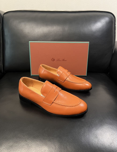 Loro Piana LP Stitched Leather Dress Shoes