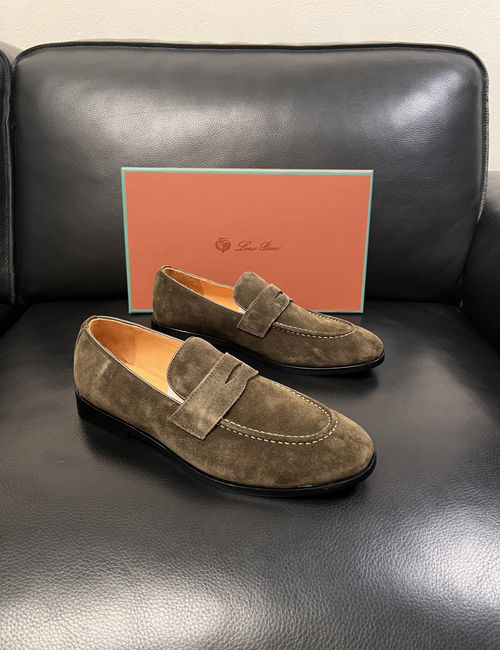 Loro Piana LP Stitched Leather Dress Shoes