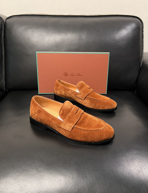 Loro Piana LP Stitched Leather Dress Shoes