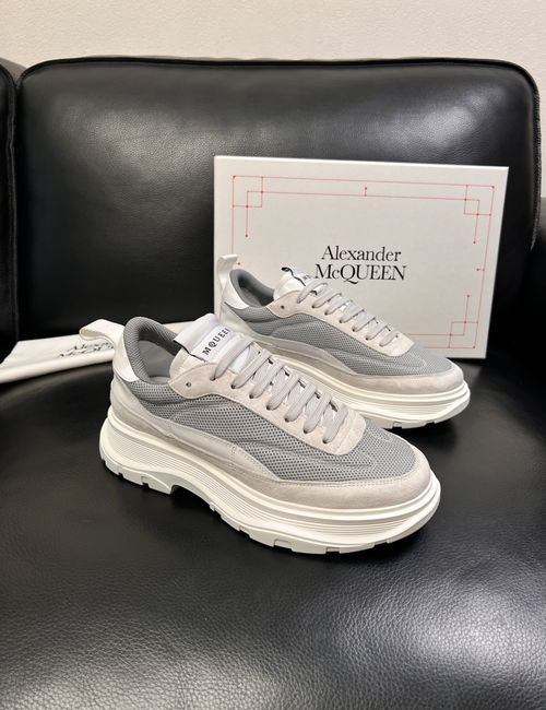 McQueen Casual Shoes Leather Upper Sheepskin Lining Original Sole