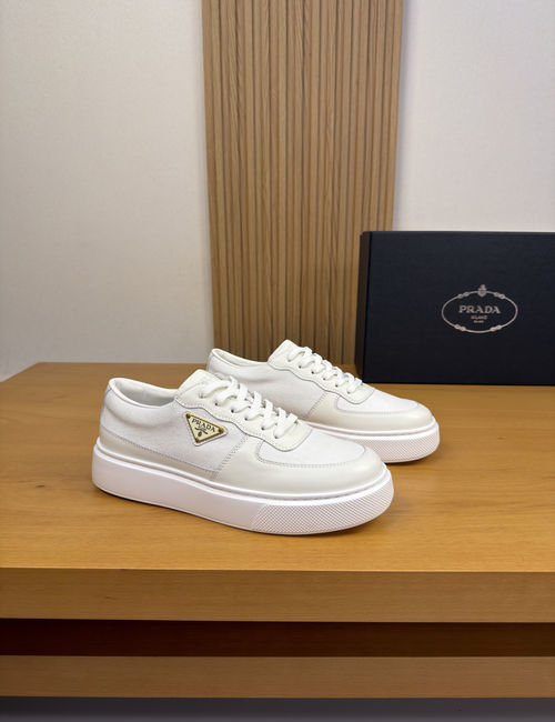 Prada Nappa Leather Canvas Casual Sneakers